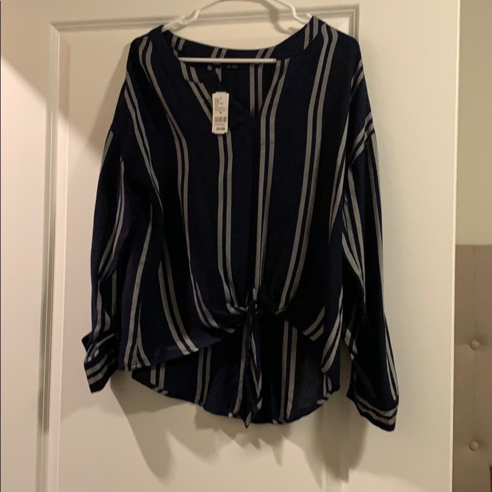 Long sleeve striped blouse
